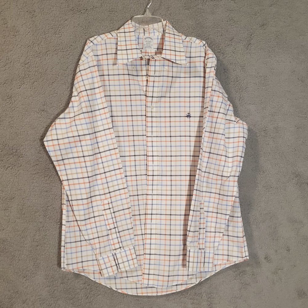 Brooks Brothers Regent The Original Polo Shirt Men's Checkered LongSleeve Size
